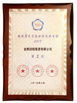 一朝双喜 再启华章|金鹏控股集团荣膺安徽省民营企业综合实力5强、服务业第2位